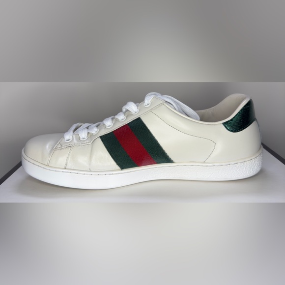 GUCCI Men's Ace White Leather Bee Embroidered Sneaker - Picture 10 of 11